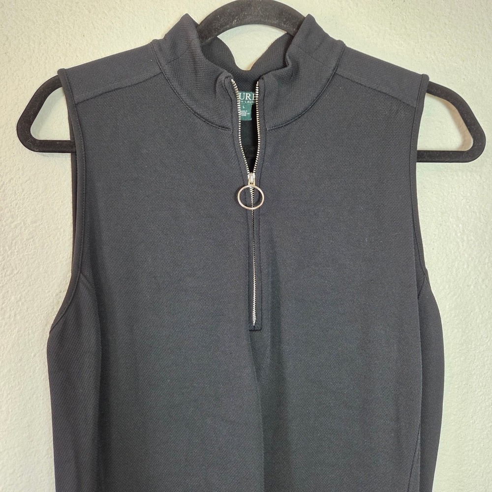 Lauren Ralph Lauren Knit Midi Dress‎ Sleeveless Mock Neck Zip L - Picture 3 of 10